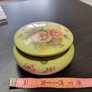 Floral ceramic jewelry box made in Japan